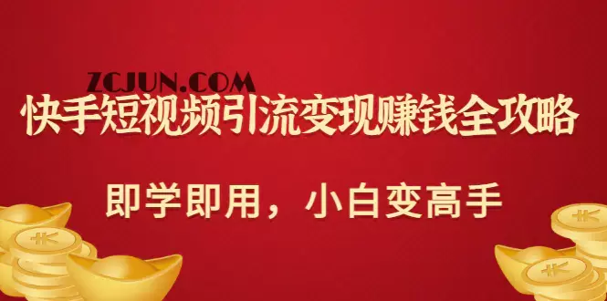 快手短视频引流变现赚钱全攻略:即学即用,小白变高手(价值980元)