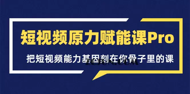 短视频原力赋能课Pro,把短视频能力基因刻在你骨子里的课(价值4999元)