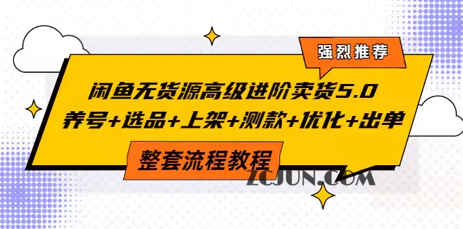 闲鱼无货源高级进阶卖货5.0,养号+选品+上架+测款+优化+出单整套流程教程