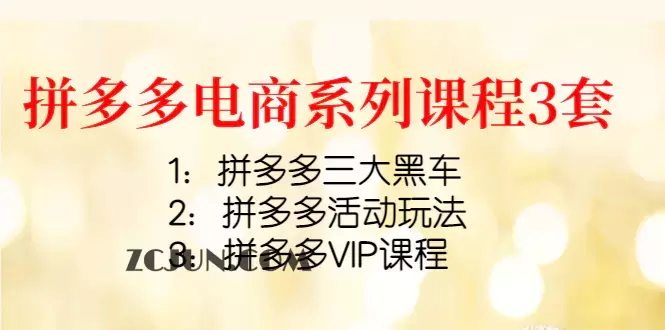 1666362767-4e1aa5968cbbf8b 拼多多电商系列课程3套:拼多多三大黑车+拼多多活动玩法+拼多多VIP课程