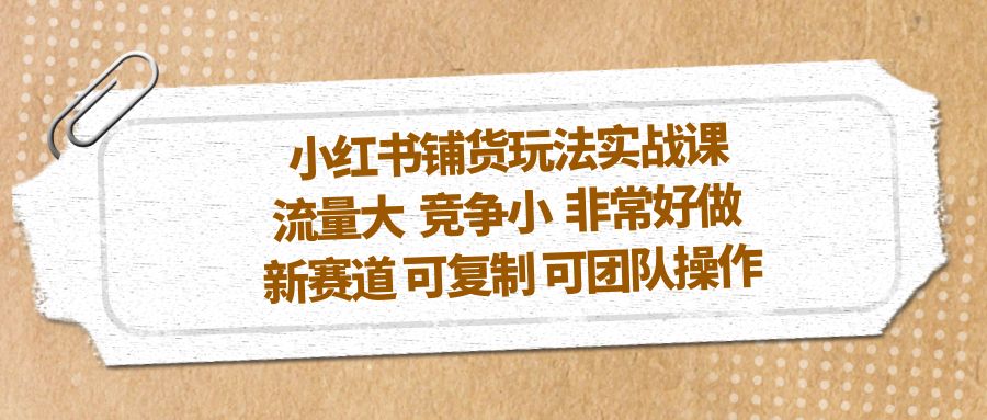 1680010970-ae6d76a4fa3d082 小红书铺货玩法实战课,流量大 竞争小 非常好做 新赛道 可复制 可团队操作
