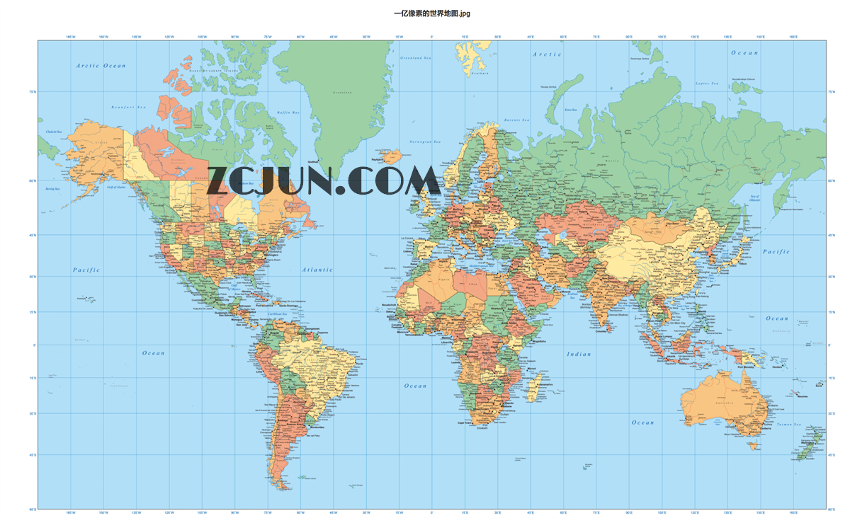 一亿像素的世界地图