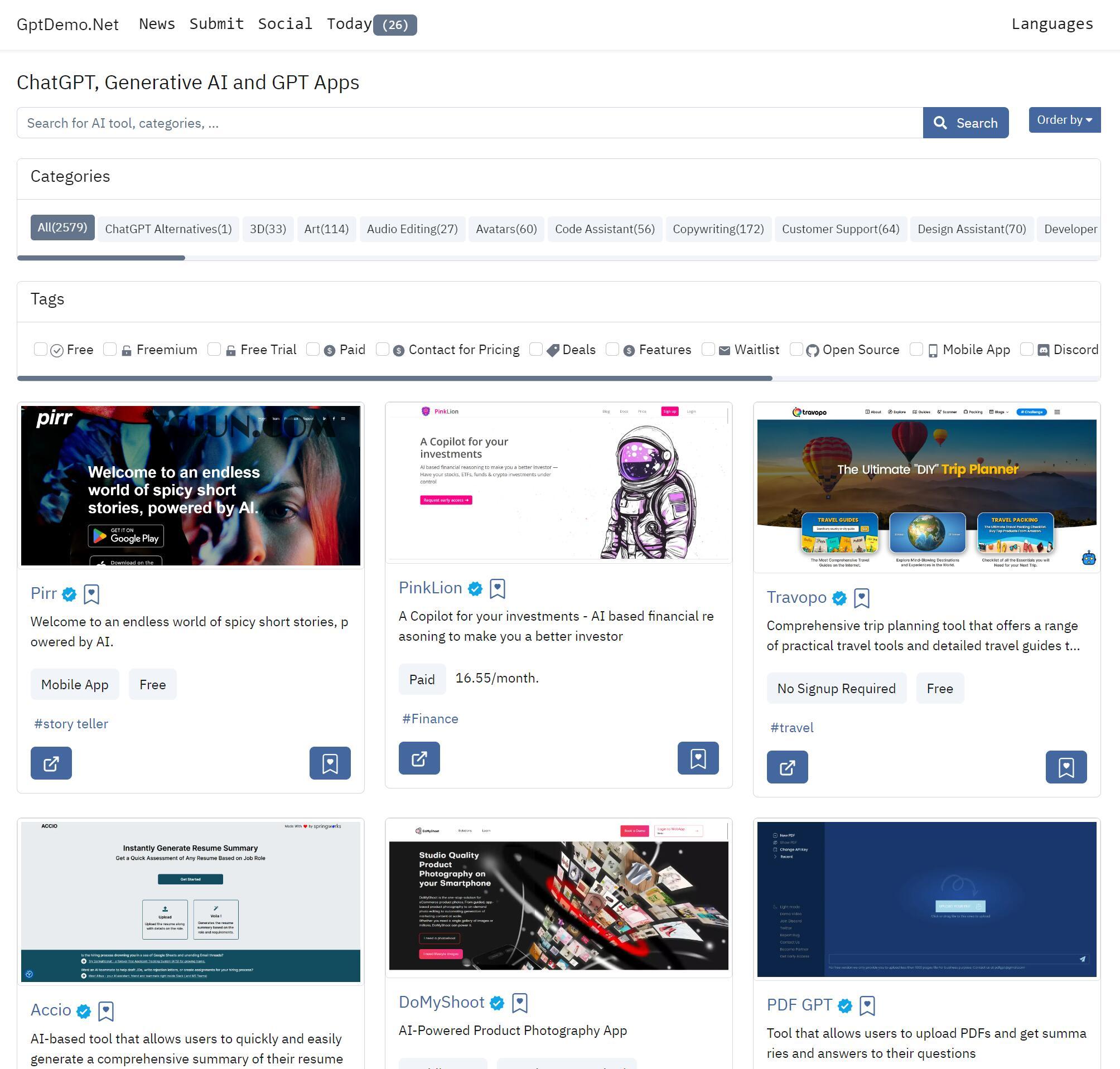 GptDemo-发现最新最好用的AI工具集合