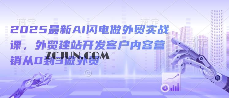 2136581110a6bc7 2025最新AI闪电做外贸实战课,外贸建站开发客户内容营销从0到3做外贸