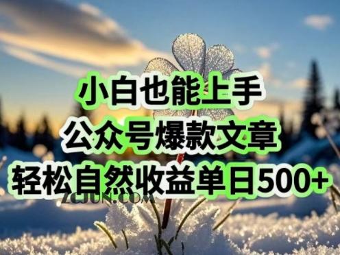 fde7a218e0dca84 小白也能上手,公众号爆款文章,轻松自然流收益单日500+