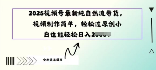 c20ad4d76fe9775 2025视频号最新纯自然流带货, 视频制作简单,轻松过原创小 白也能轻松操作