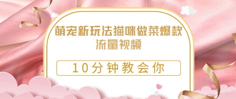 8bbcdd50dd812bd 萌宠新玩法猫咪做菜爆款流量视频,10分钟教会你