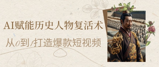 7eee50bd73ed60a AI赋能历史人物复活术:从0到1打造爆款短视频,7天涨粉10W,小白也能月入过1W