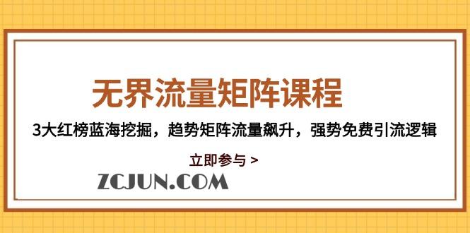 8542b4bca44a752 无界流量矩阵课程,3大红榜蓝海挖掘,趋势矩阵流量飙升,强势免费引流逻辑