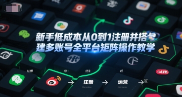 bb443e48a6e87ff 新手低成本从0到1注册并搭建多账号全平台矩阵操作教学,手机号-邮箱-IP-工具