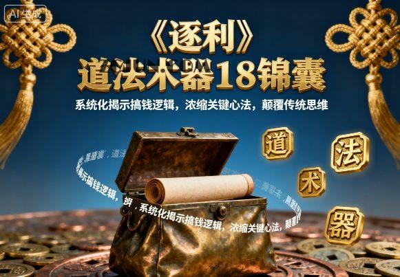 3379a96675c32c8 《逐利》道法术器18锦囊,系统化揭示搞钱逻辑,浓缩关键心法,颠覆传统思维