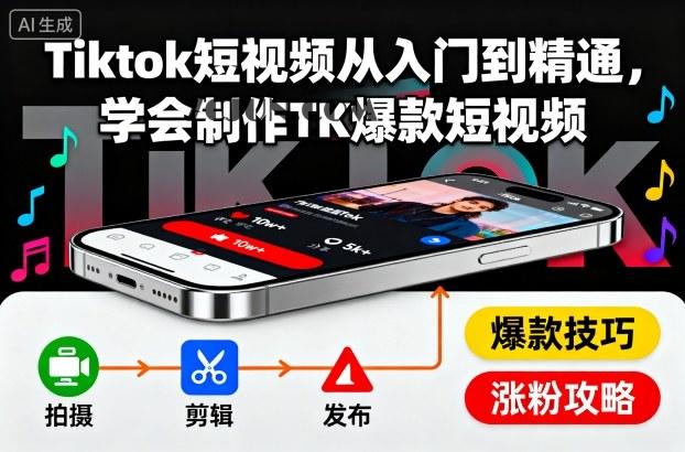 716cbfb017cf015 Tiktok短视频从入门到精通,学会制作TK爆款短视频