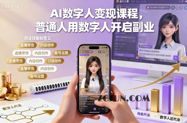 9460b74536c83e3 AI数字人变现课程,普通人用数字人开启副业