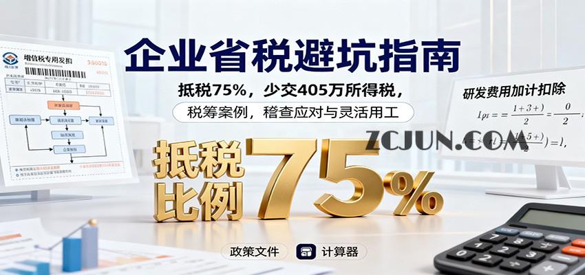 c2f5088b3aaba19 企业省税避坑指南:抵税75%,少交405万所得税,税筹案例,稽查应对与灵活用工