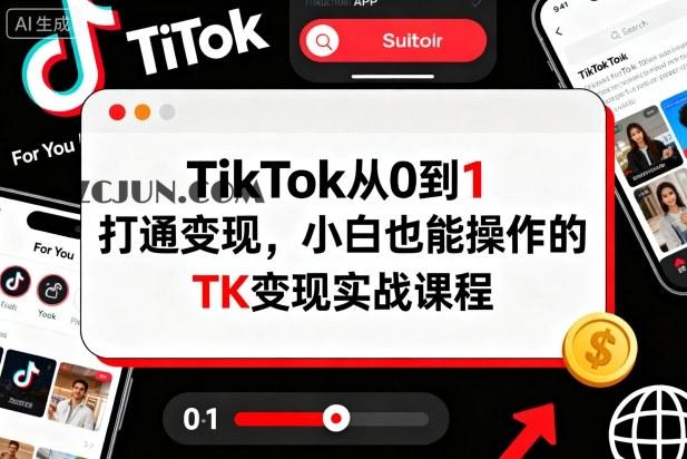 e08d806f9d5a064 TikTok从0到1打通变现,小白也能操作的TK变现实战课程