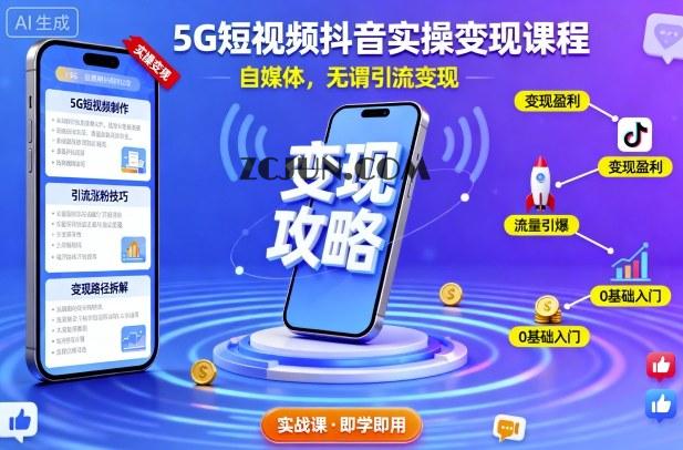 fb1535263ec1463 5G短视频抖音实操变现课程,自媒体,无谓引流变现
