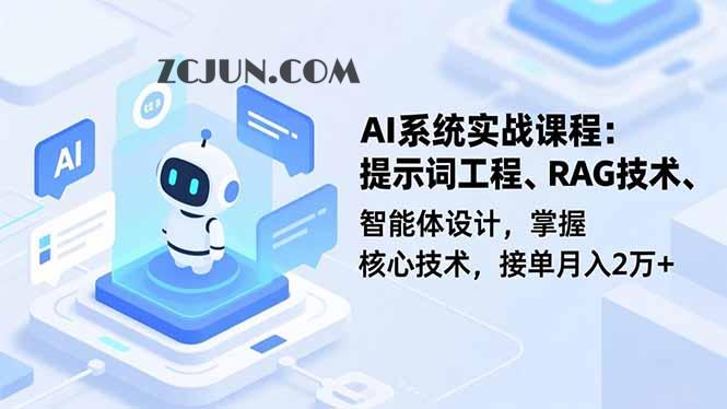 AI系统实战课程,提示词工程、RAG技术、智能体设计,掌握核心技术,接单月入2万+