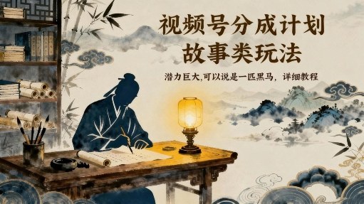 视频号分成计划,故事类玩法,潜力巨大,可以说是一匹黑马,详细教程