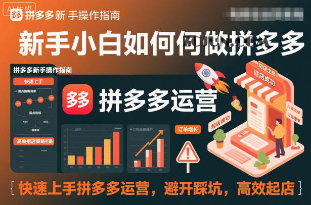 新手小白如何做拼多多,快速上手拼多多运营,避开踩坑,高效起店