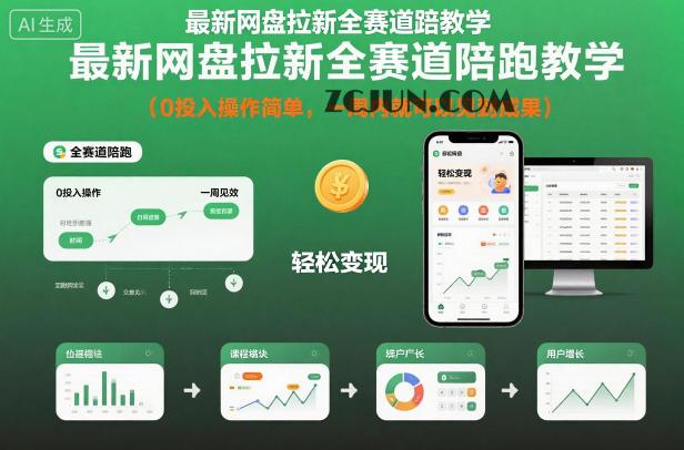 最新网盘拉新全赛道陪跑教学,0投入操作简单,一周内就可以见到成果