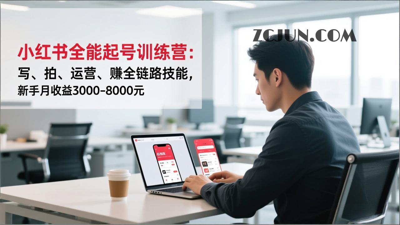小红书全能起号训练营:写、拍、运营、赚全链路技能,新手月收益3000-8000元