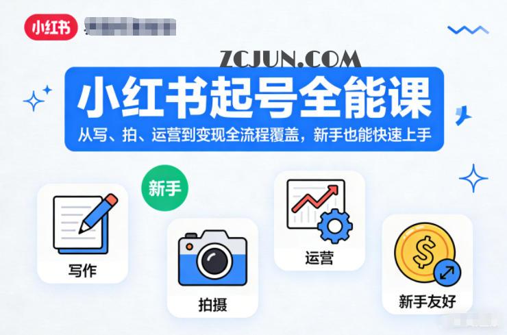 小红书起号全能课,从写、拍、运营到变现全流程覆盖,新手也能快速上手