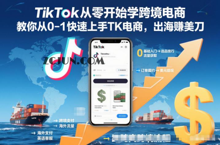 8fa1261409b38f1 TikTok从零开始学跨境电商,教你从0-1快速上手TK电商,出海賺美刀