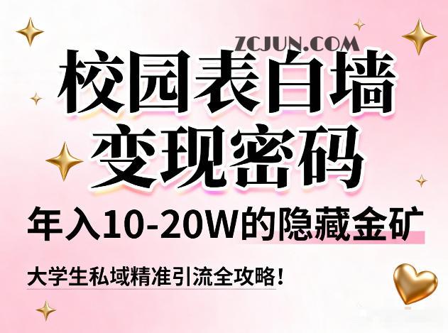 校园表白墙变现密码,年入10-20W的隐藏金矿,大学生私域精准引流全攻略!