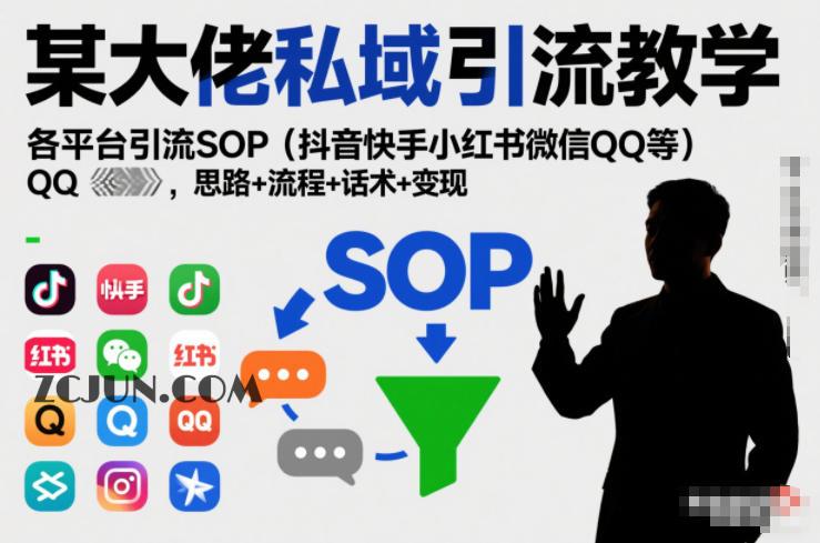 某大佬私域引流教学,各平台引流SOP(抖音快手小红书微信QQ等),思路+流程+话术+变现