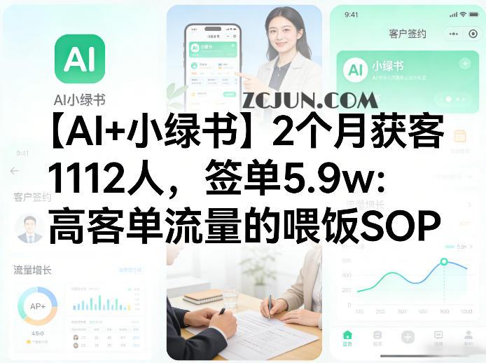 【AI+小绿书】2个月获客1112人,签单5.9w:高客单流量的喂饭SOP