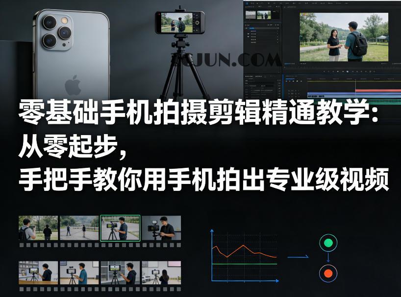 零基础手机拍摄剪辑精通教学:从零起步,手把手教你用手机拍出专业级视频