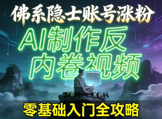 佛系隐士账号涨粉,AI制作反内卷视频,零基础入门全攻略