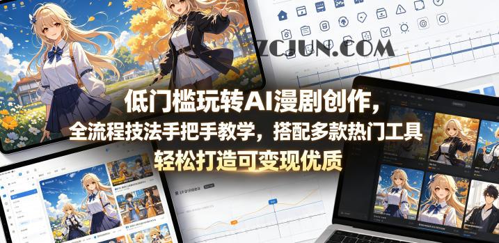 低门槛玩转AI漫剧创作,全流程技法手把手教学,搭配多款热门工具,轻松打造可变现优质作品