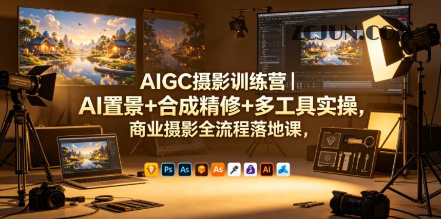 AIGC摄影训练营|AI置景+合成精修+多工具实操,商业摄影全流程落地课