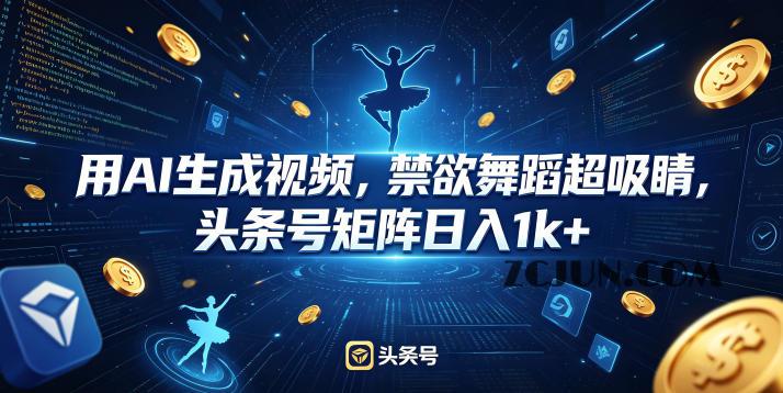 用AI生成视频,禁欲舞蹈超吸睛,头条号矩阵日入1k+