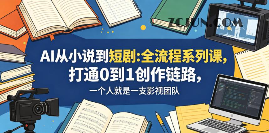 AI从小说到短剧全流程系列课,打通0到1创作链路,一个人就是一支影视团队