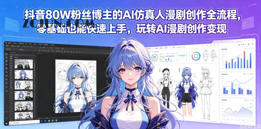 抖音80W粉丝博主的AI仿真人漫剧创作全流程,零基础也能快速上手,玩转AI漫剧创作变现