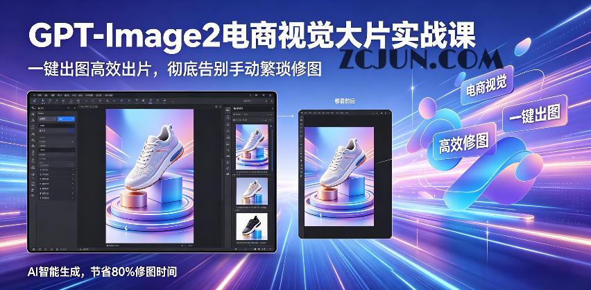 GPT-Image2电商视觉大片实战课,一键出图高效出片,彻底告别手动繁琐修图