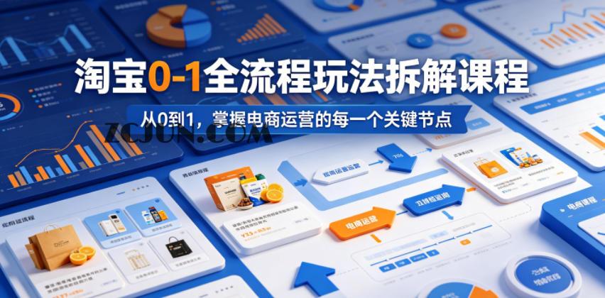 淘宝0-1全流程玩法拆解课程,从0到1,掌握电商运营的每一个关键节点