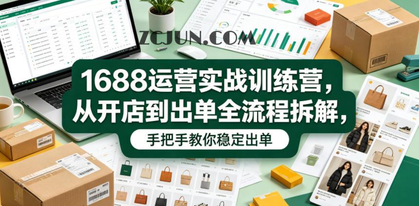 1688运营实战训练营,从开店到出单全流程拆解,手把手教你稳定出单