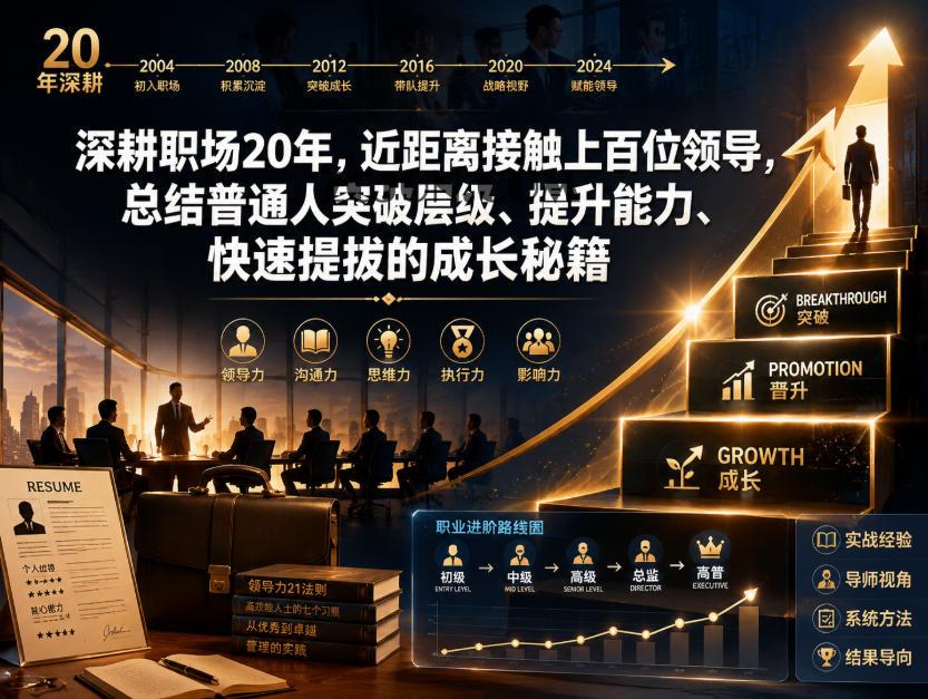 付费文章:深耕职场20年,近距离接触上百位领导,总结普通人突破层级、提升能力、快速提拔的成长秘籍(全网独家干货)