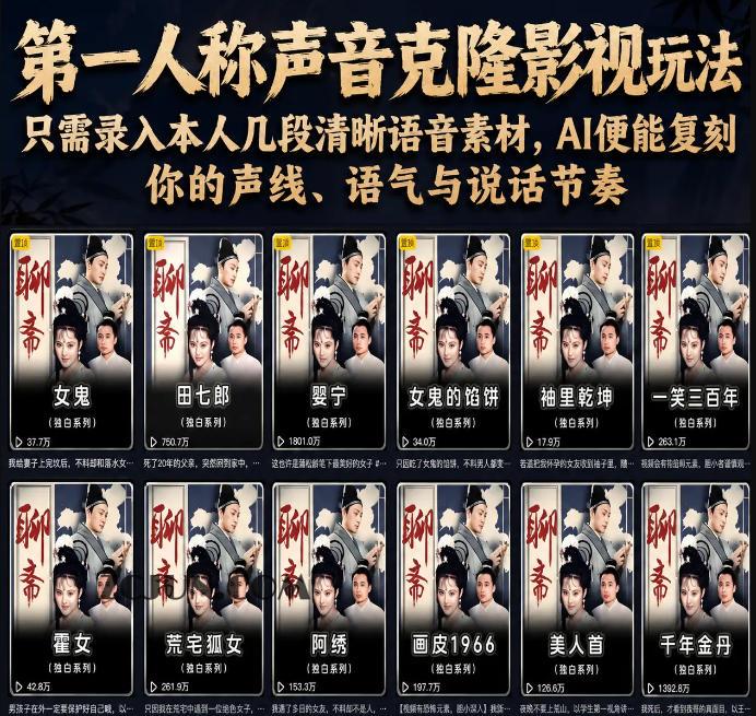 第一人称声音克隆影视玩法,只需录入本人几段清晰语音素材,AI便能复刻你的声线、语气与说话节奏