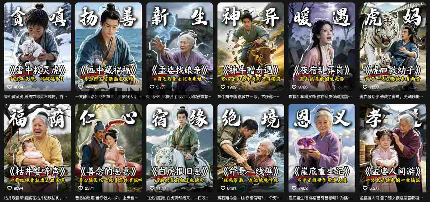 抖音67W粉丝博主的AI民间故事教学,从起号、文案、剪辑到多平台变现全流程,伙伴分成计划接广告等多种收益,月入1W+