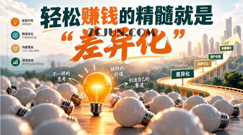 某公众号付费文章:轻松賺钱的精髓就是“差异化”