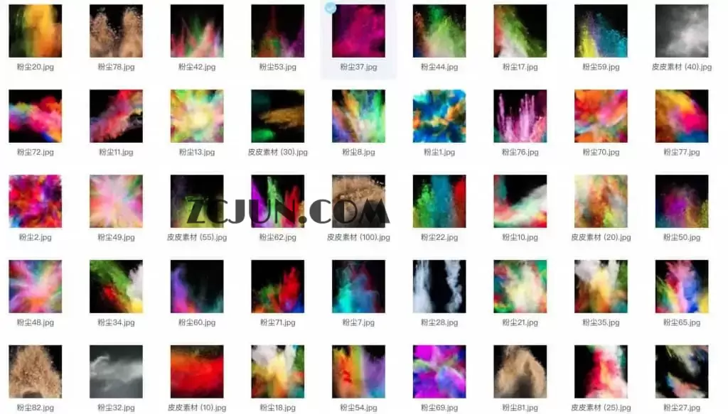 百款彩色粉末粉尘喷溅高清图片｜资源