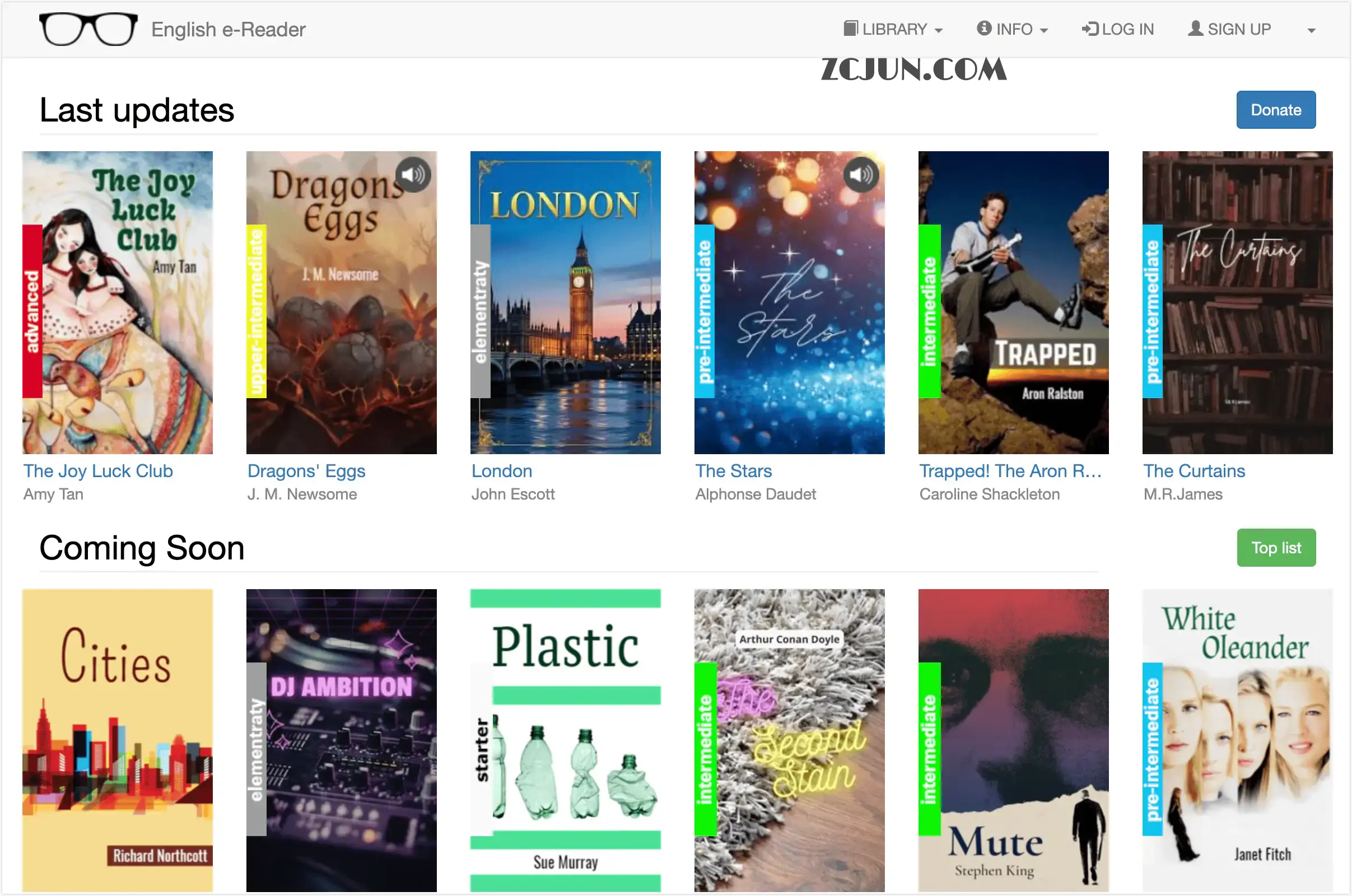 English e-Reader：免费的英语分级读物电子书下载网站，支持多种格式下载和读书配音下载