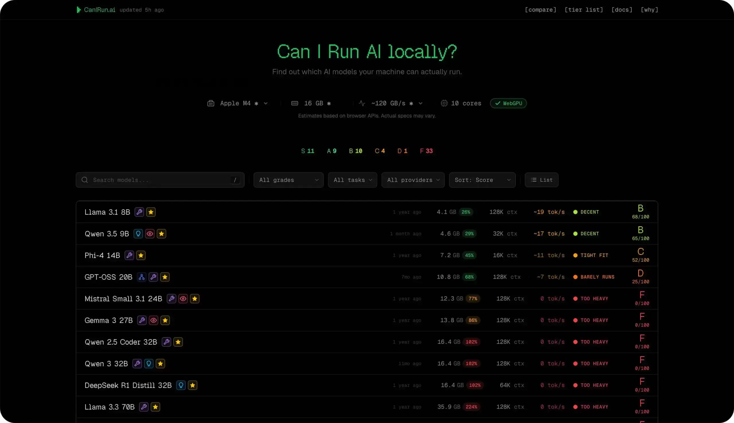 CanIRun.ai：一键检测硬件性能，精准预估你的电脑能跑哪些 AI 大模型
