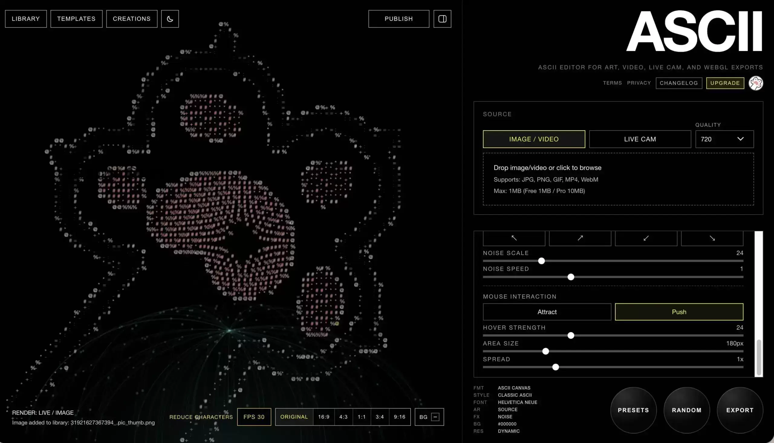 asc11：多功能 ASCII 艺术编辑器，支持视频、实时画面与 WebGL 导出